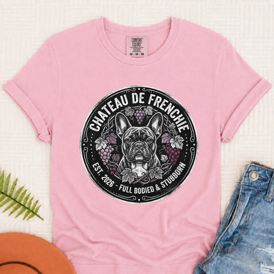 Frenchie Bulldog Wine Day Drinking Unisex TShirt Blossom