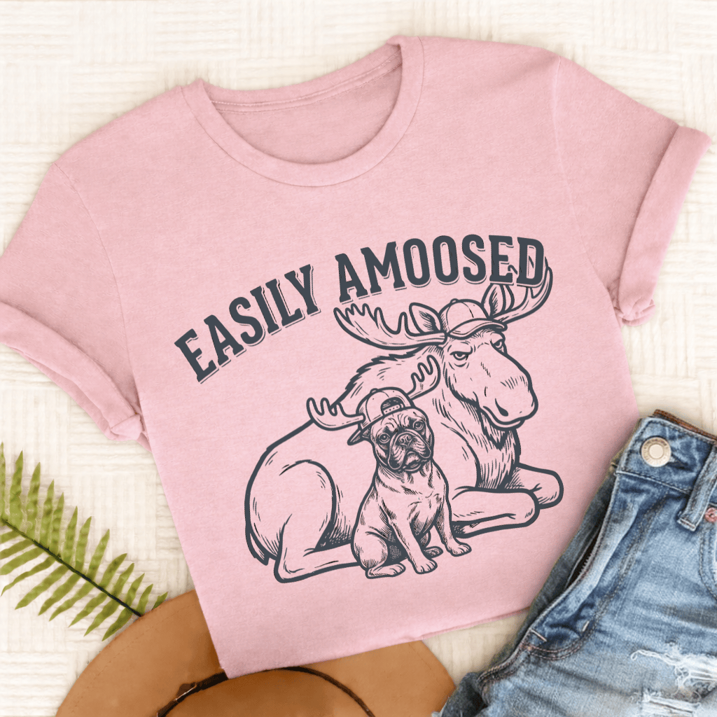 Frenchie Canada Moose Unisex TShirt Comfort Colors Blossom