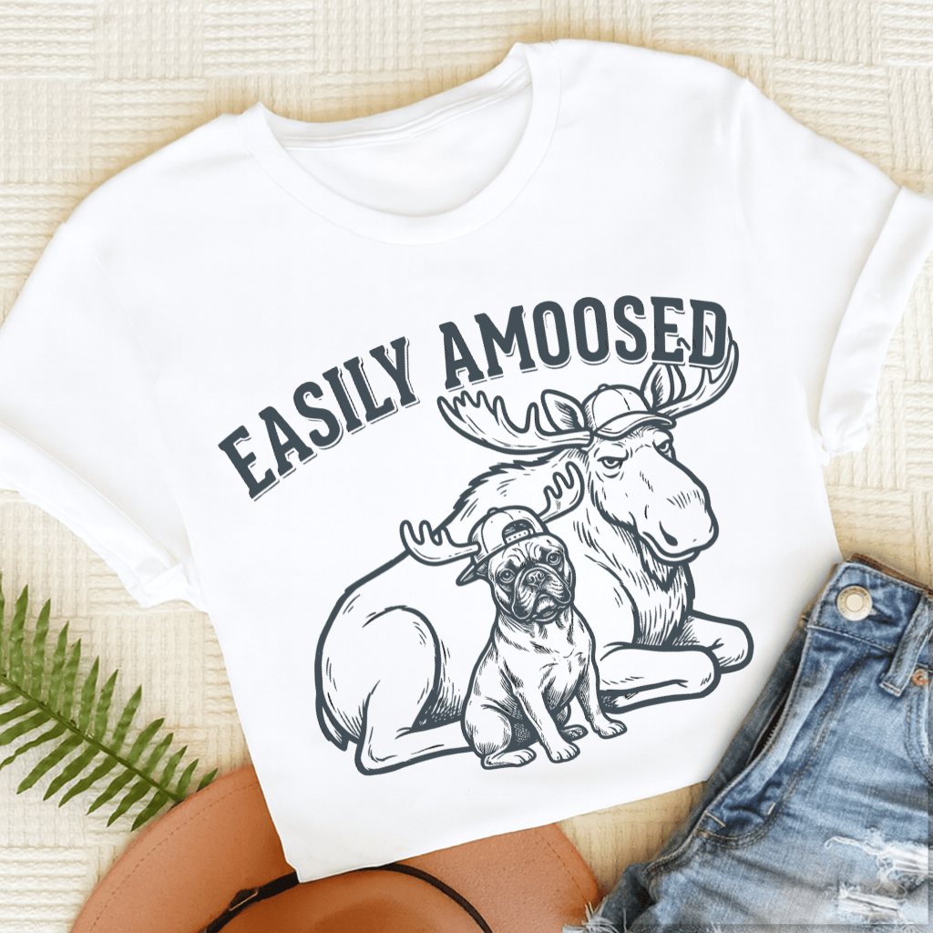 Frenchie Canada Moose Unisex TShirt White