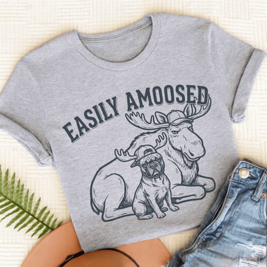 Frenchie Canada Moose Unisex TShirt Sport Grey