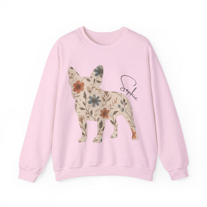 Frenchie Floral Silhouette Sweatshirt