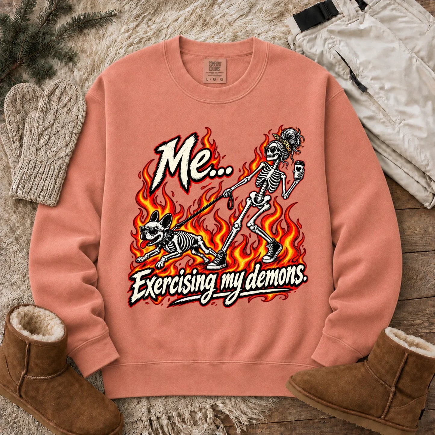 Sweatshirt Terracotta / S Frenchie Funny Demons Halloween Unisex Sweatshirt