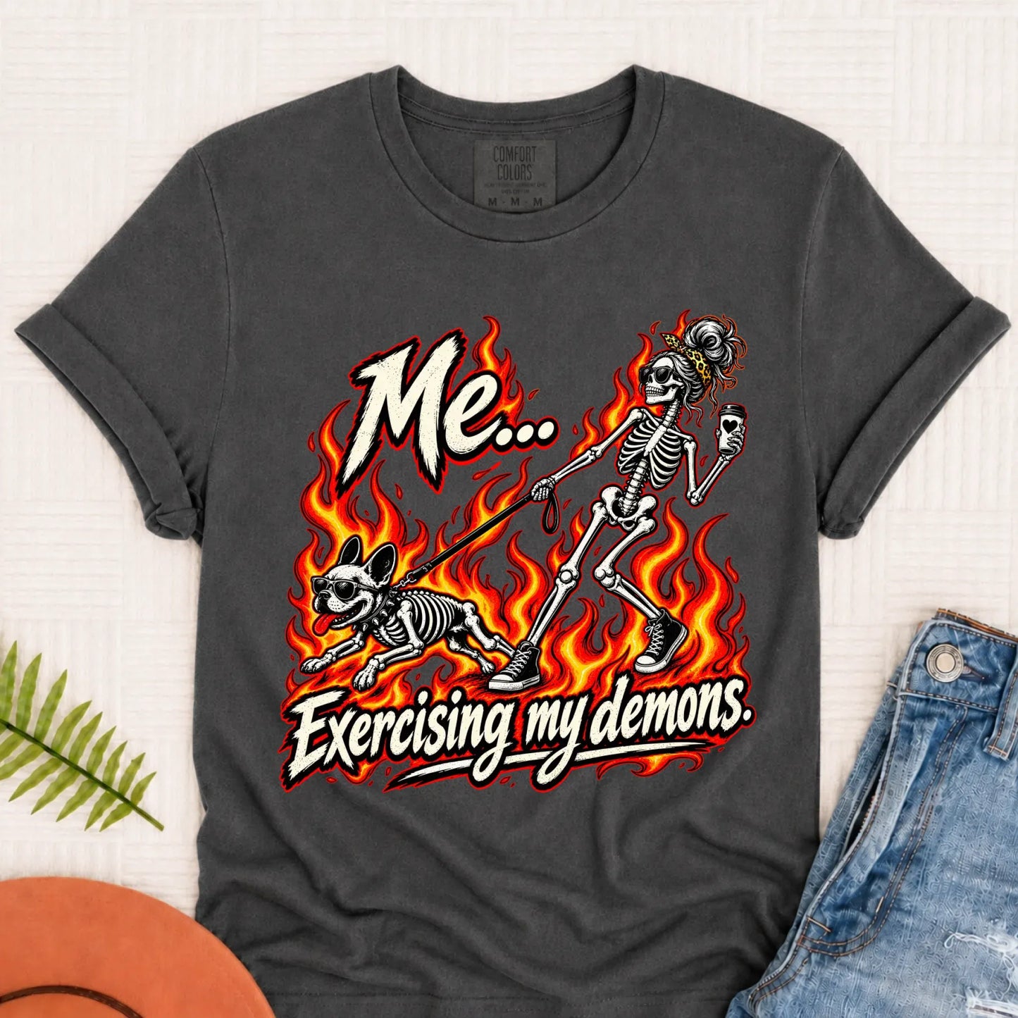 T-Shirt Pepper / S Frenchie Funny Demons Halloween Unisex Tshirt