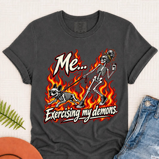 T-Shirt Pepper / S Frenchie Funny Demons Halloween Unisex Tshirt