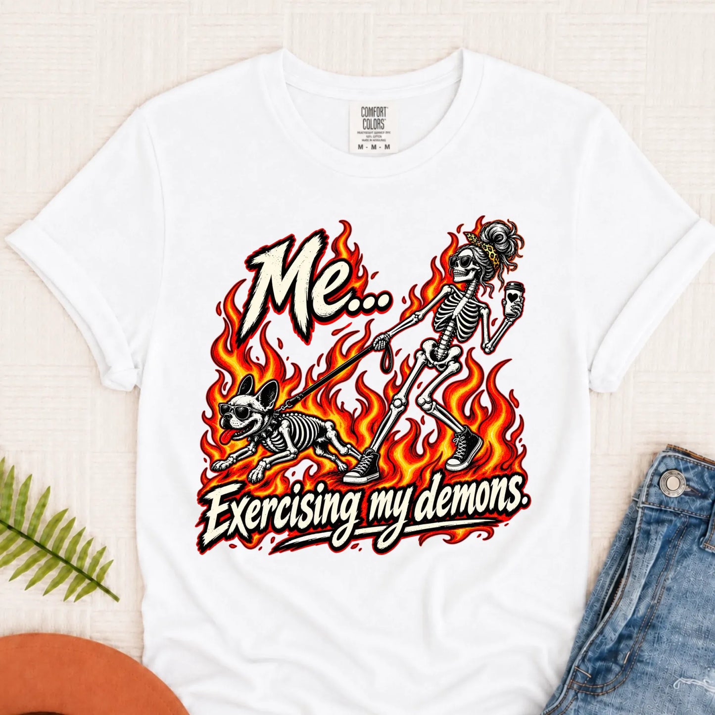 T-Shirt White / S Frenchie Funny Demons Halloween Unisex Tshirt