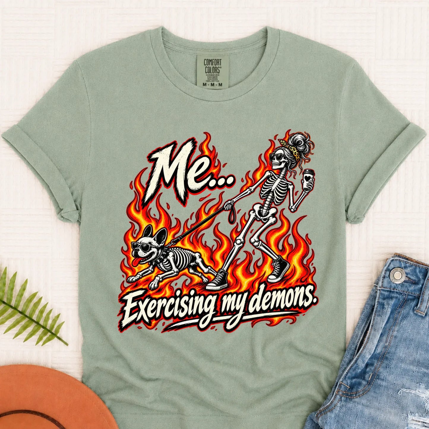 T-Shirt Bay / S Frenchie Funny Demons Halloween Unisex Tshirt
