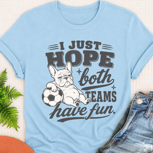 Frenchie Funny Soccer Both Teams Unisex TShirt Chambray