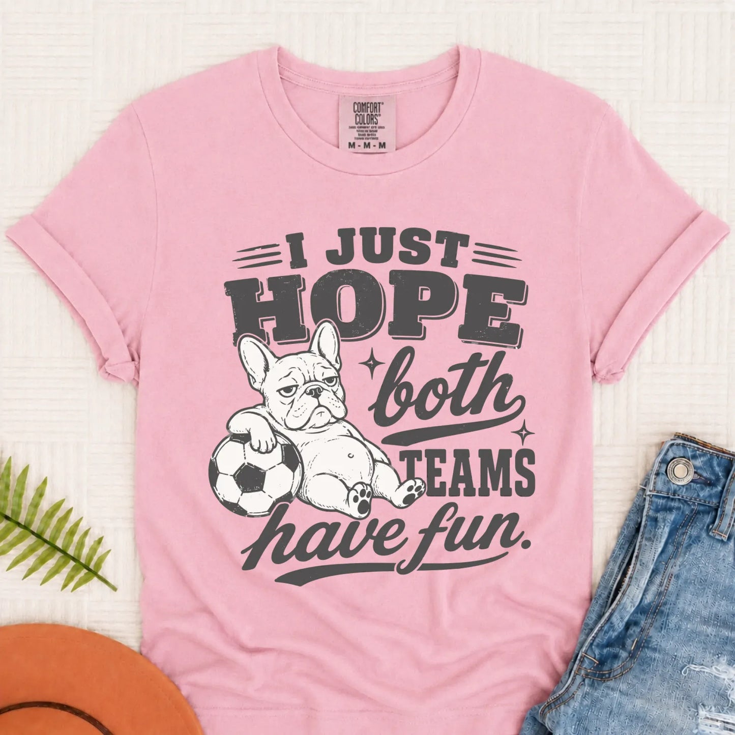 Frenchie Funny Soccer Both Teams Unisex TShirt Blossom