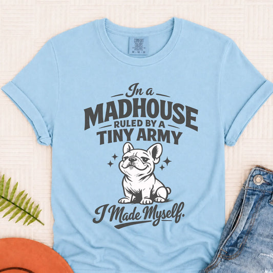 Frenchie Funny Tiny Army Unisex TShirt Chambray