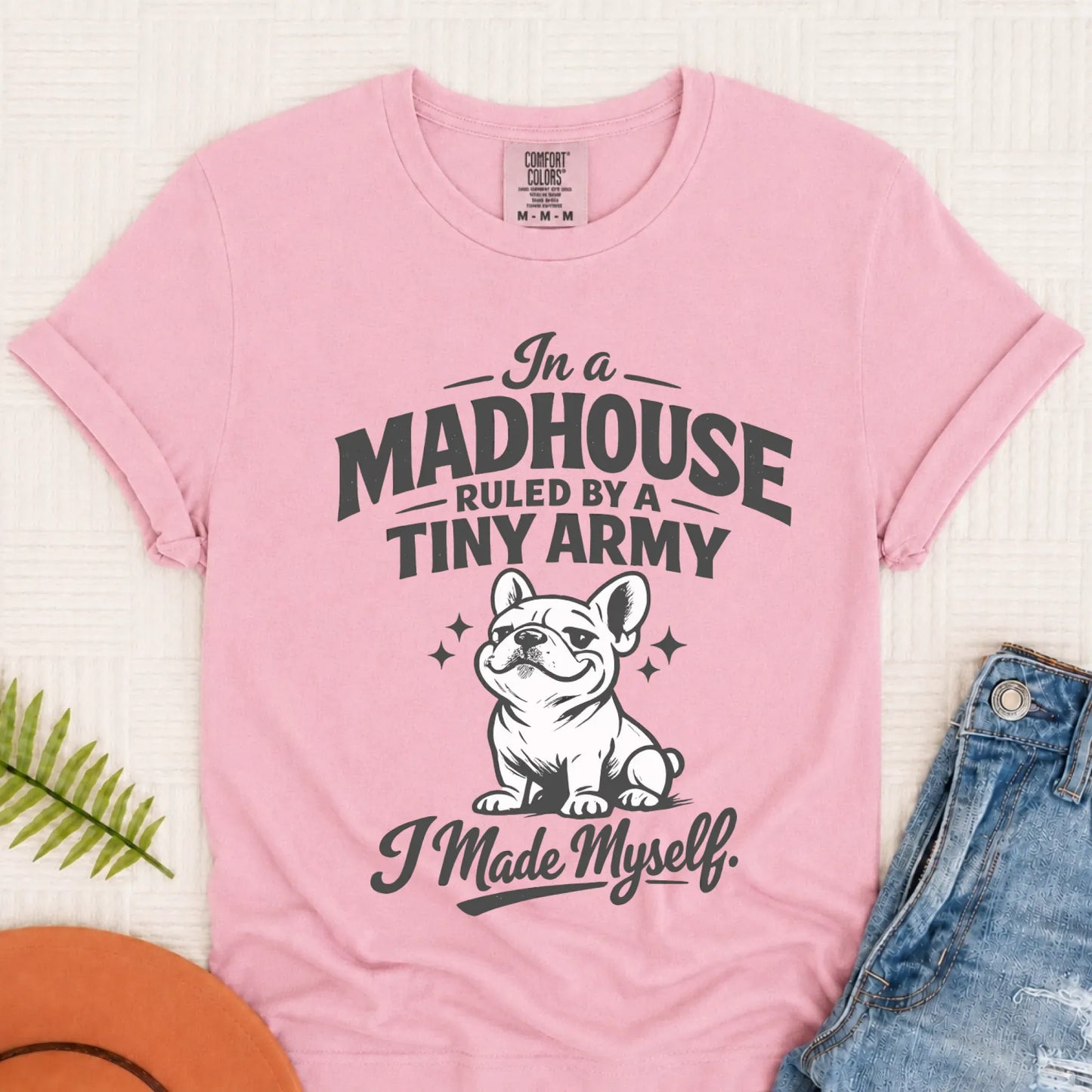 Frenchie Funny Tiny Army Unisex TShirt Blossom