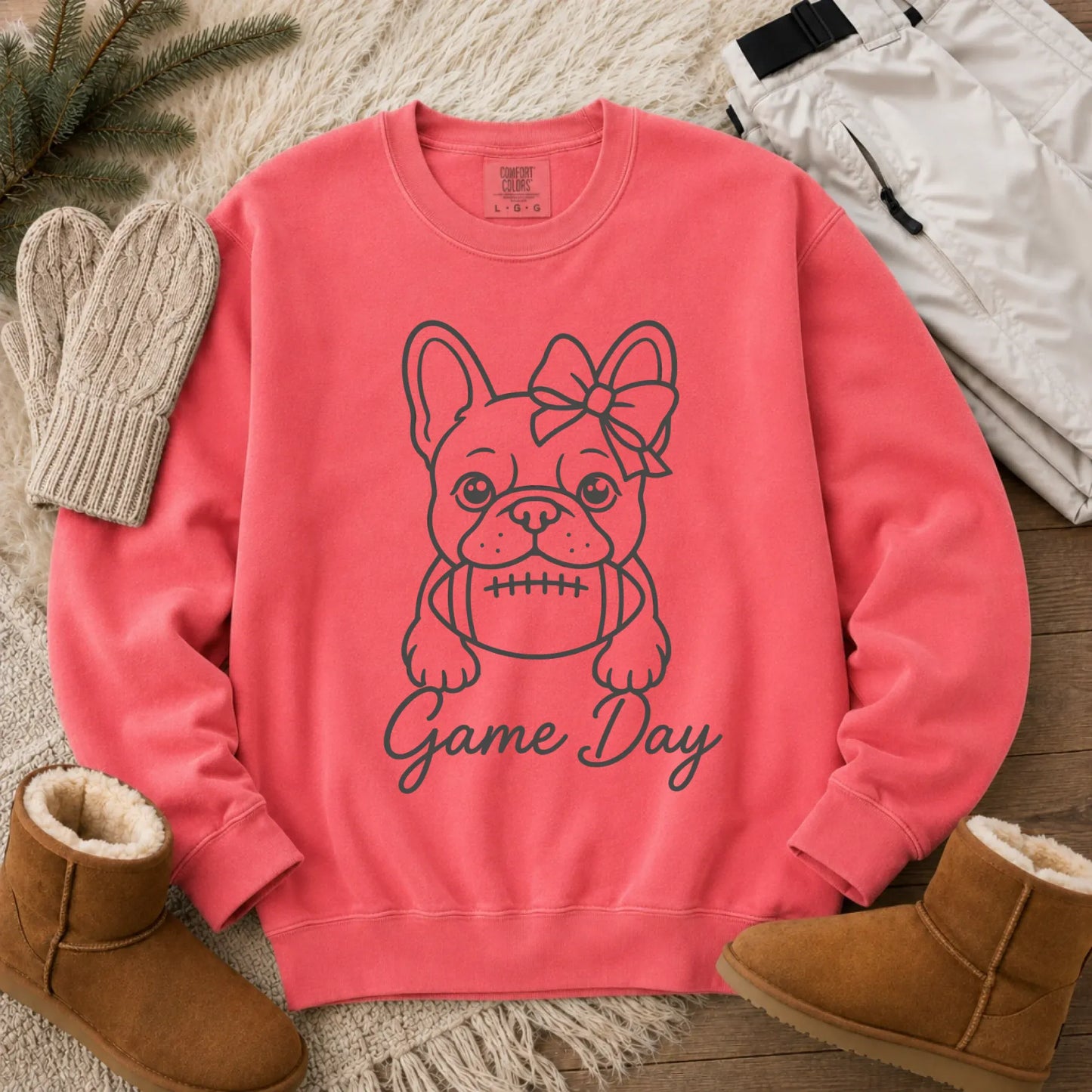 Frenchie Game Day Minimalist Unisex Sweatshirt Watermelon