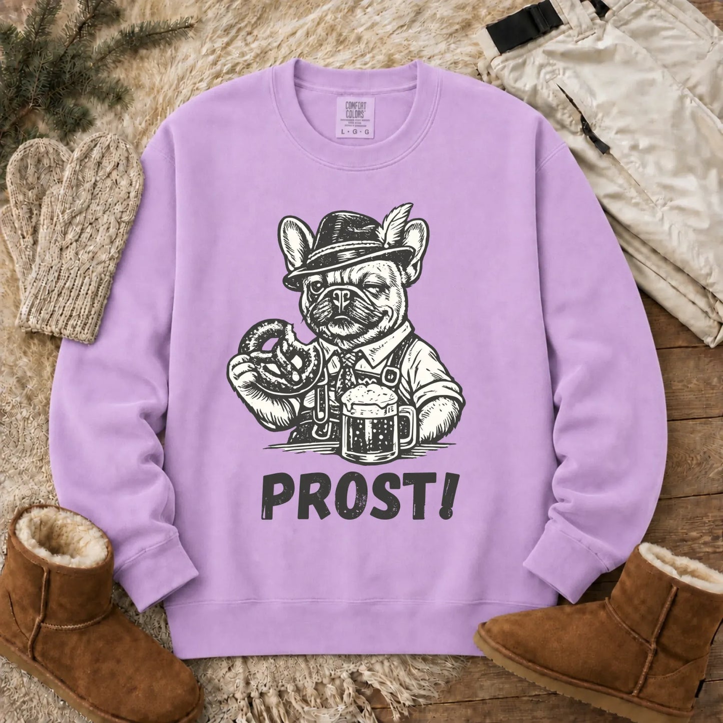 Frenchie Germany Oktoberfest Unisex Sweatshirt Orchid
