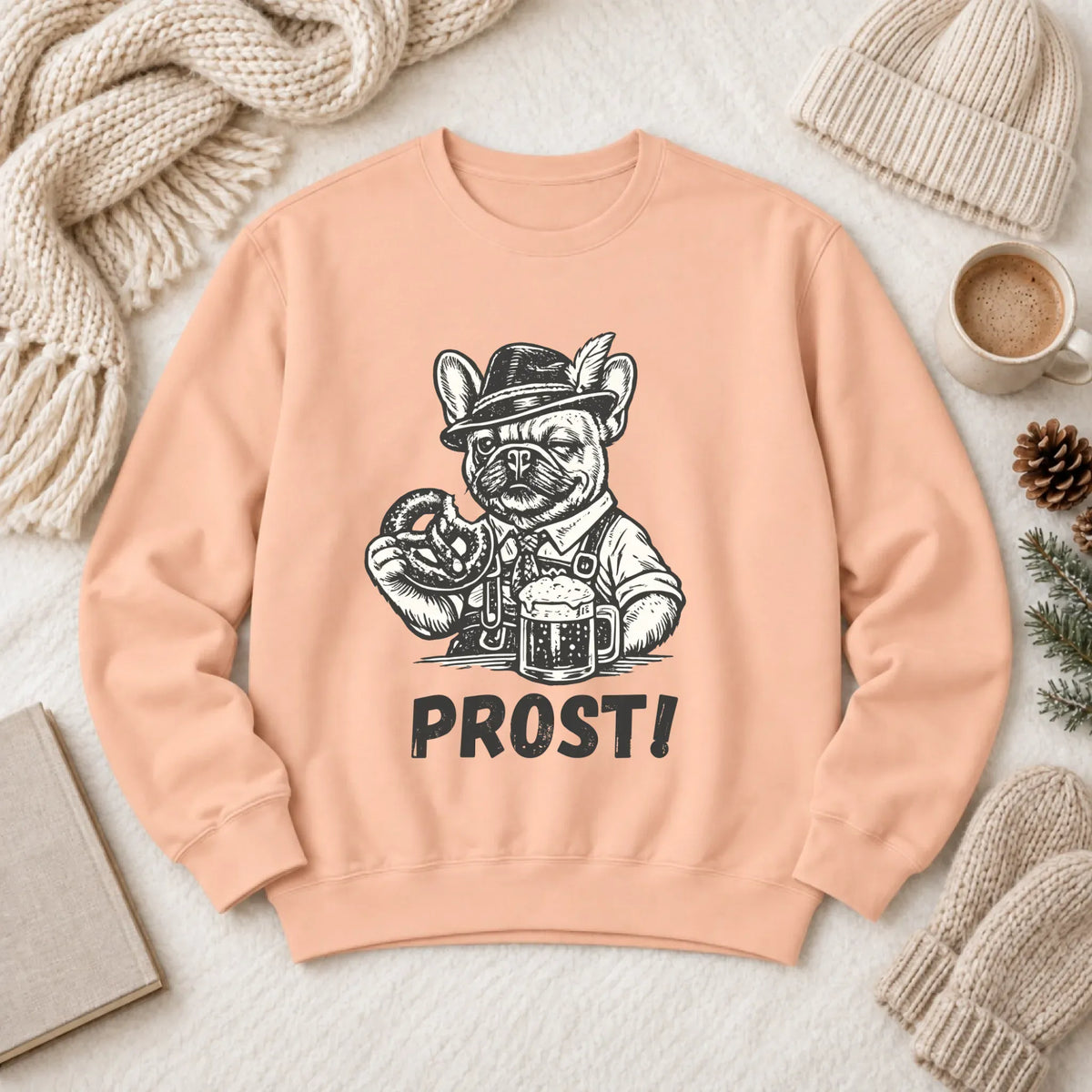 Frenchie Germany Oktoberfest Unisex Sweatshirt Peachy