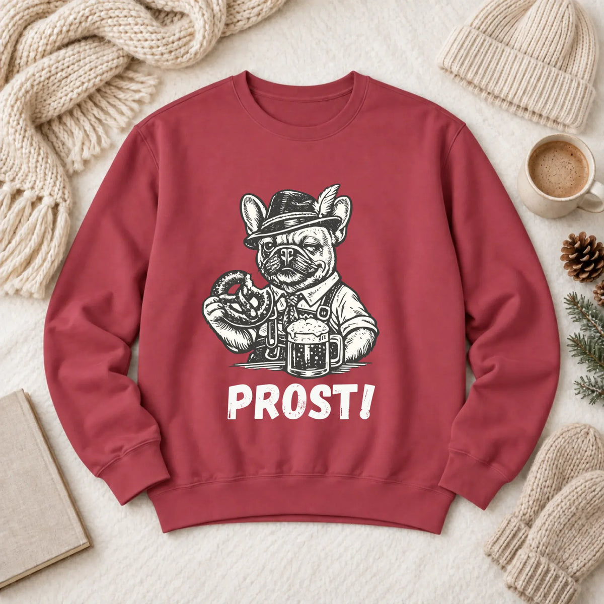Frenchie Germany Oktoberfest Unisex Sweatshirt Crimson