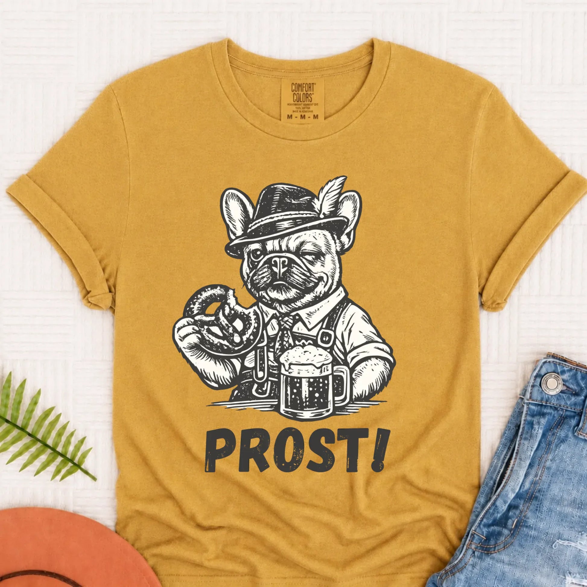 Frenchie Germany Oktoberfest Unisex TShirt Mustard