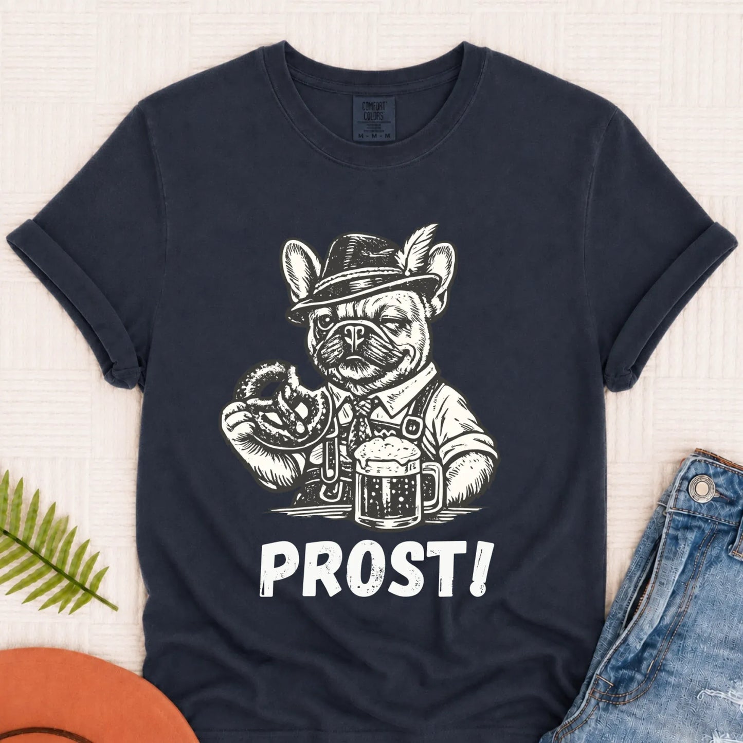 Frenchie Germany Oktoberfest Unisex TShirt Navy