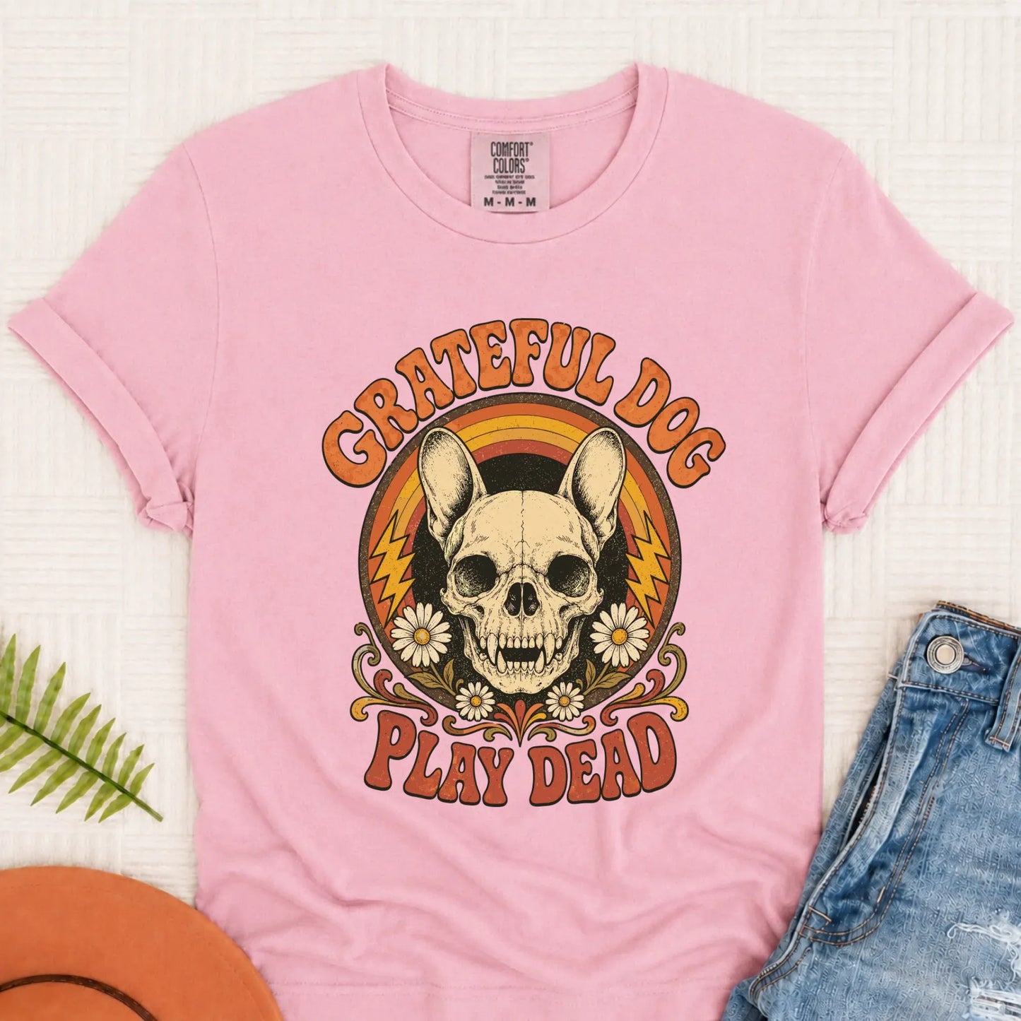 Frenchie Grateful Dog Concert Unisex Tshirt Blossom