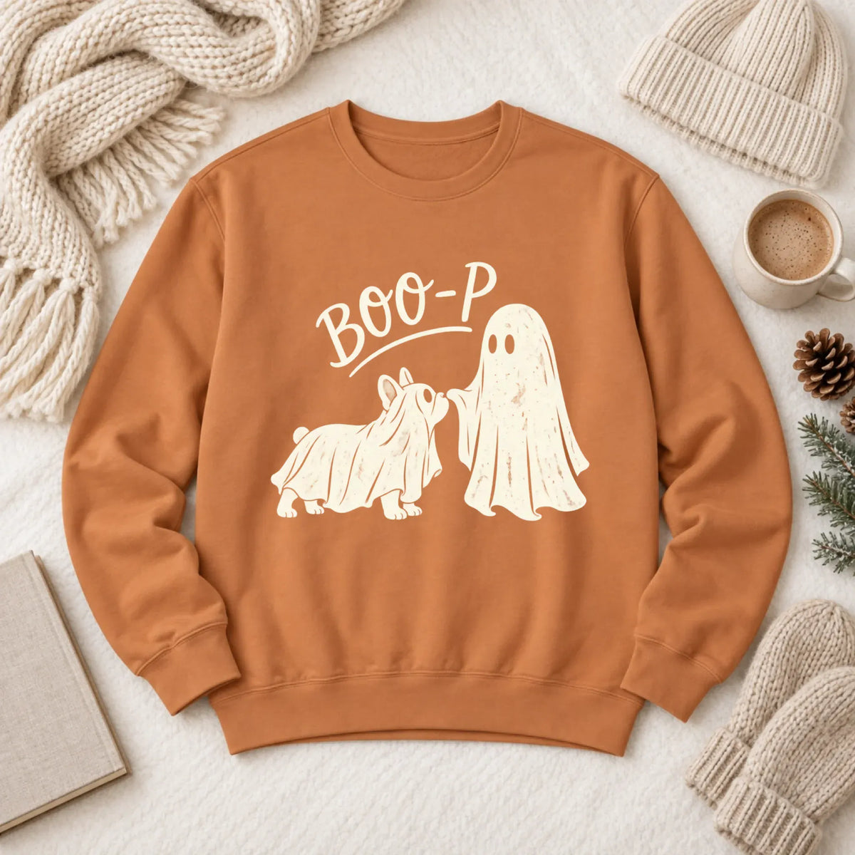 Frenchie Halloween Boop Ghost Dog Unisex Sweatshirt Yam