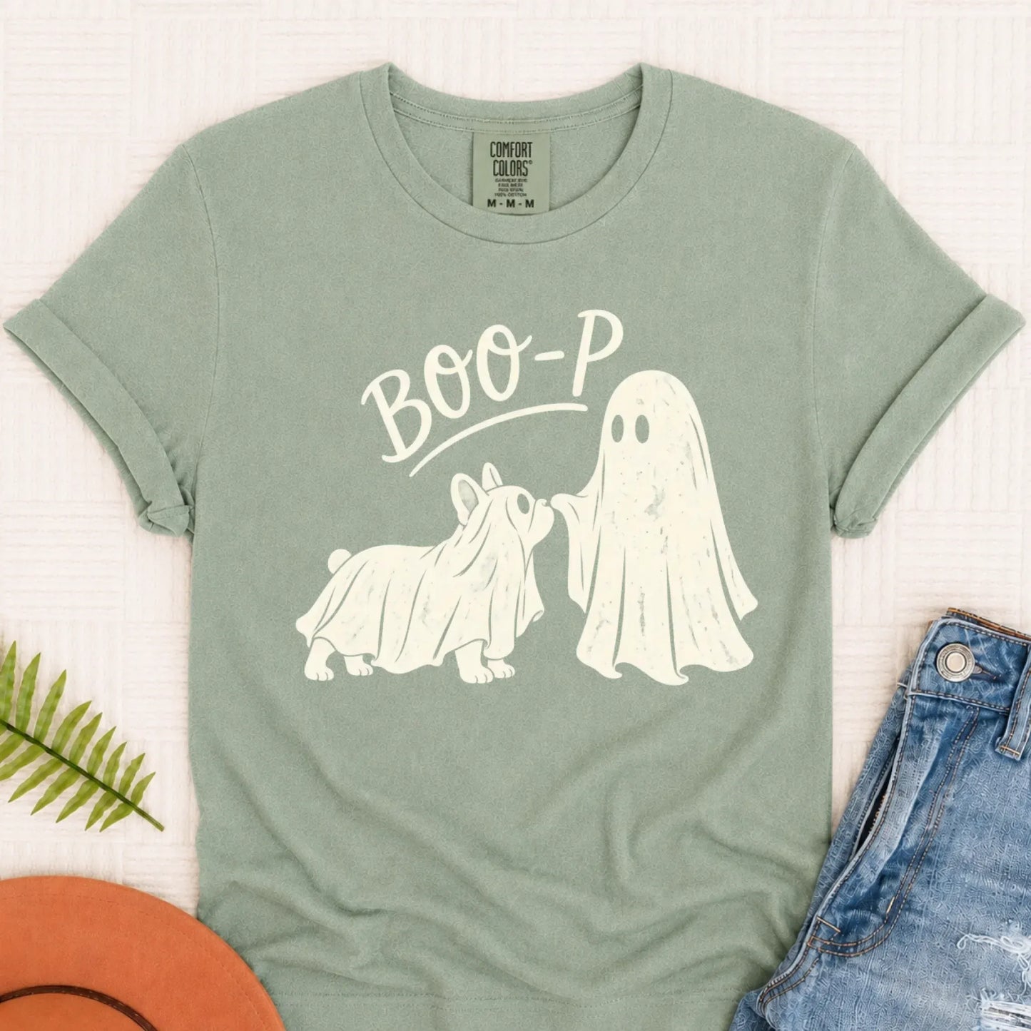 T-Shirt Bay / S Frenchie Halloween Boop Ghost Dog Unisex Tshirt
