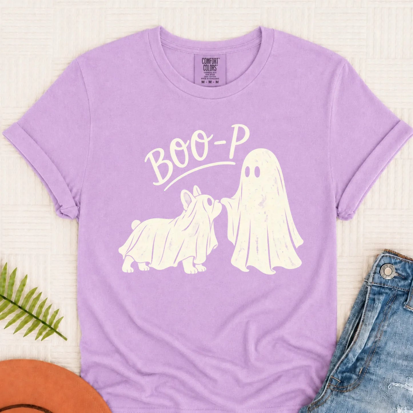 T-Shirt Orchid / S Frenchie Halloween Boop Ghost Dog Unisex Tshirt