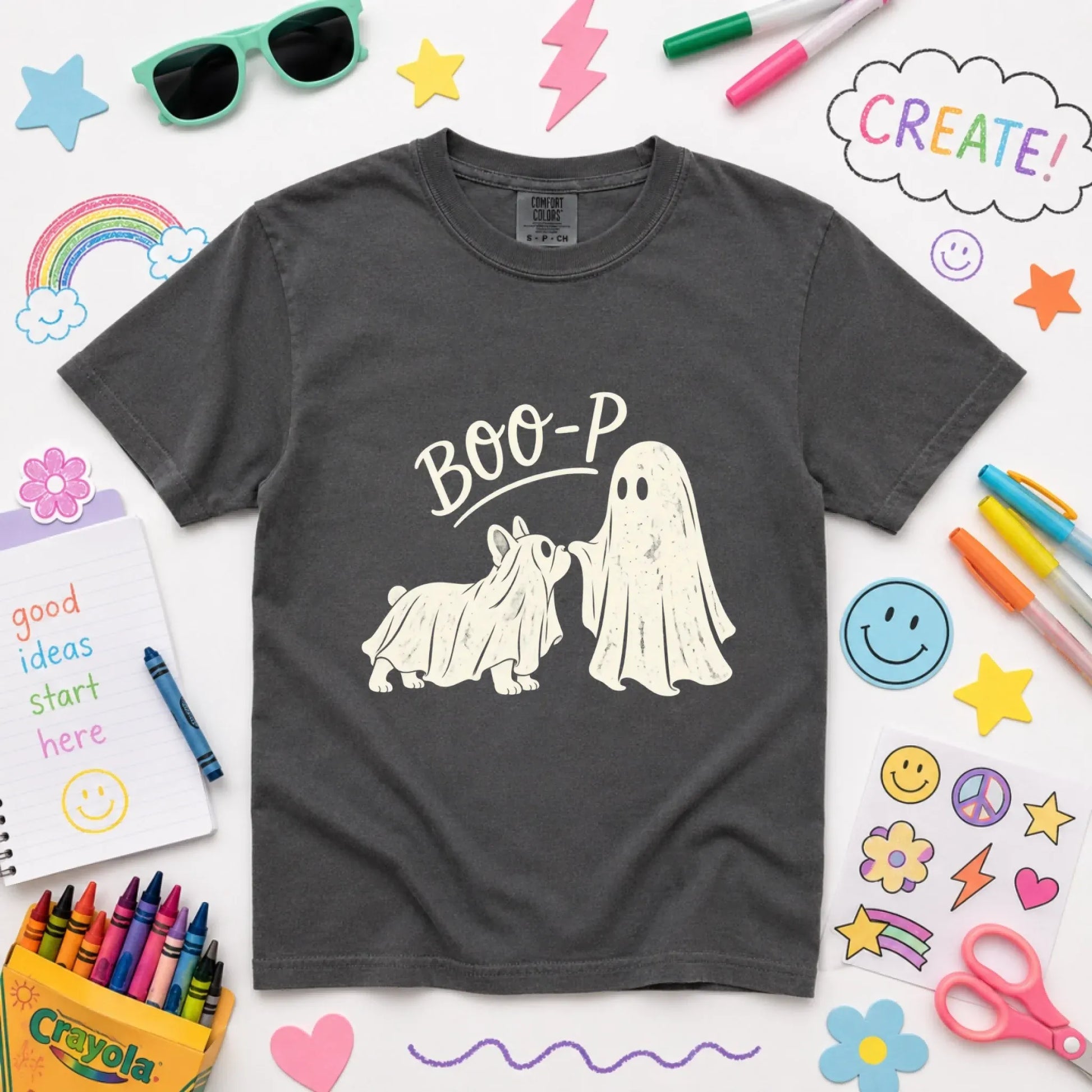 Youth Tshirt Pepper / XS Frenchie Halloween Boop Ghost Dog Unisex YOUTH Tshirt