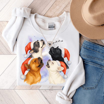 Frenchie Howliday Sweatshirt White