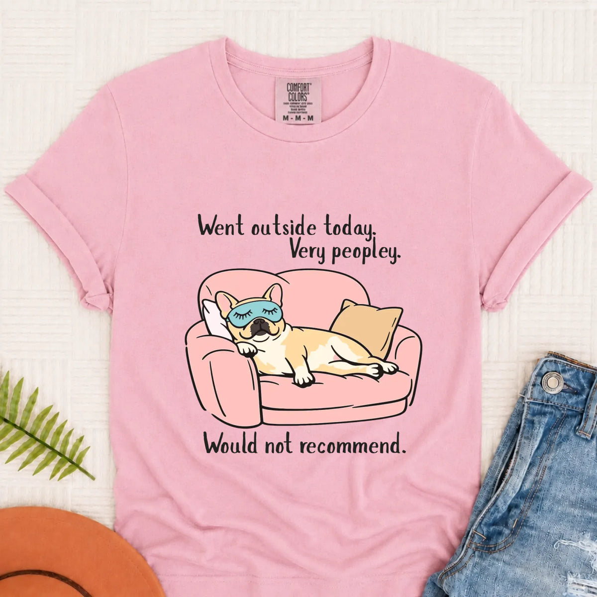 Frenchie Introvert Too Peopley Unisex TShirt Blossom