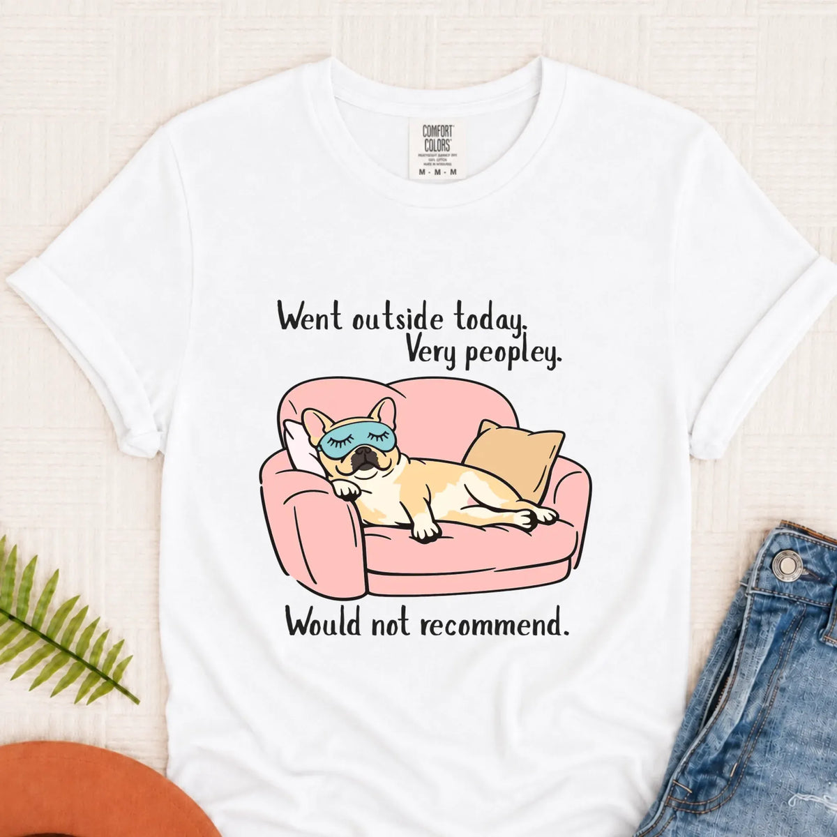 Frenchie Introvert Too Peopley Unisex TShirt White