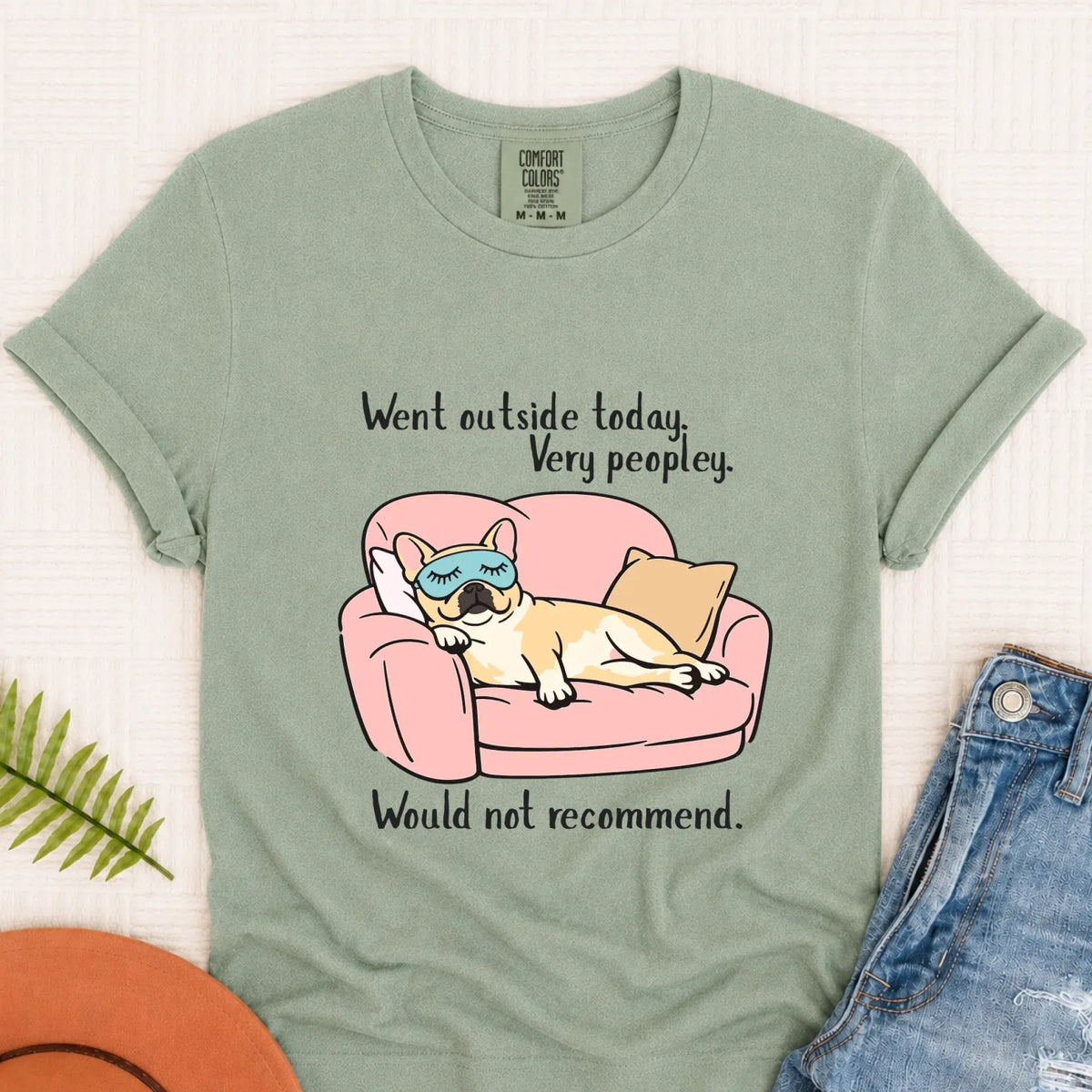 Frenchie Introvert Too Peopley Unisex TShirt Bay