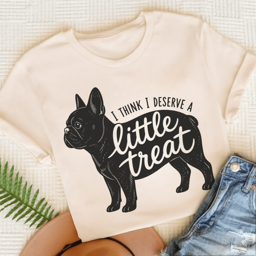 Frenchie Little Treat Unisex TShirt Natural