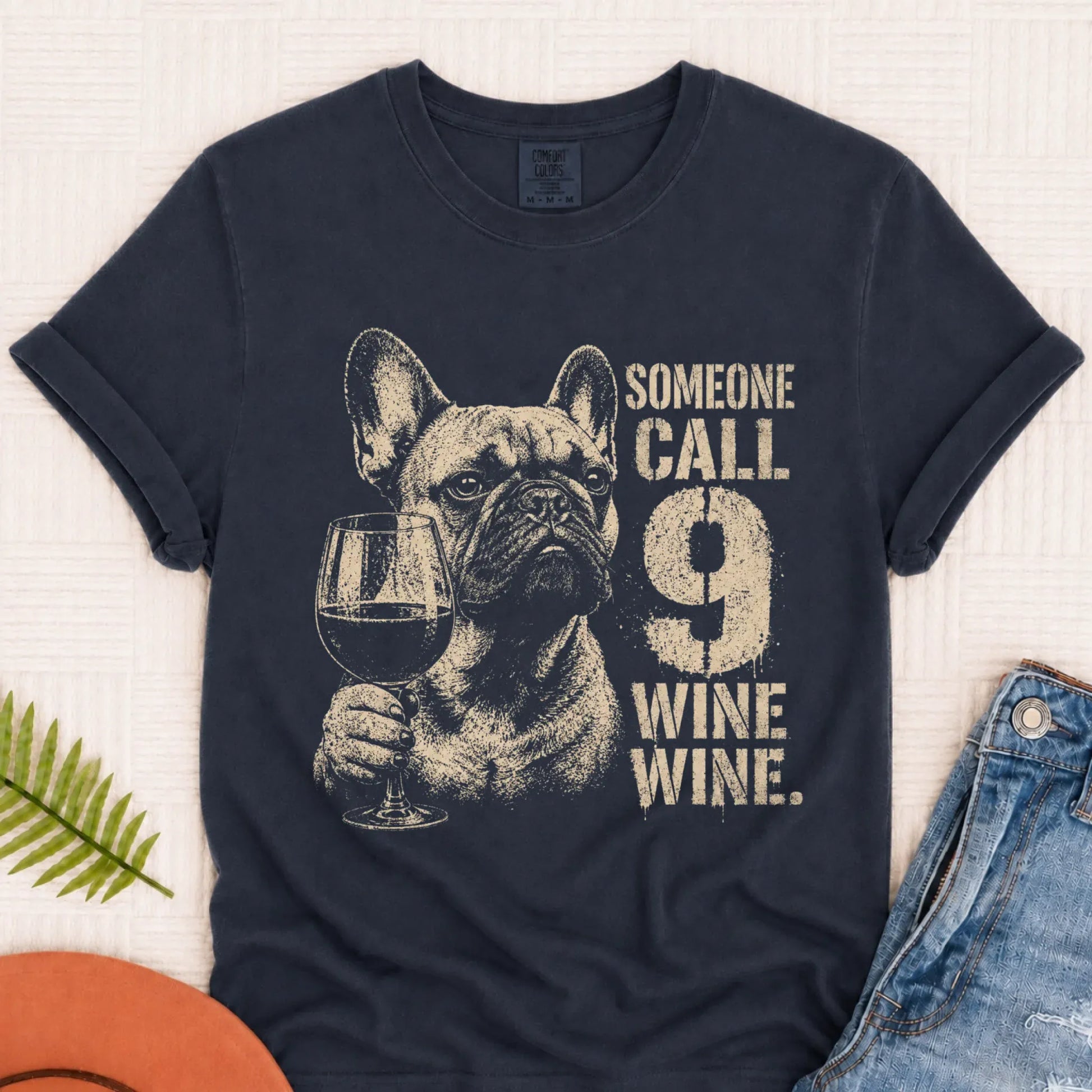 Frenchie Nine Wine Wine Day Drinking Unisex TShirt