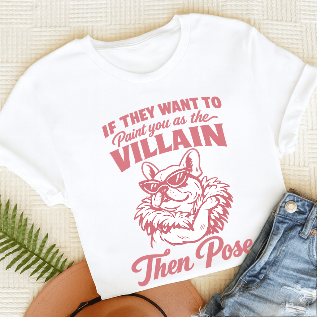 Frenchie Paint the Villain Unisex TShirt White