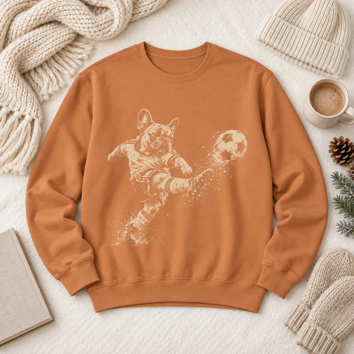 Frenchie Soccer Ball Unisex Sweatshirt Yam