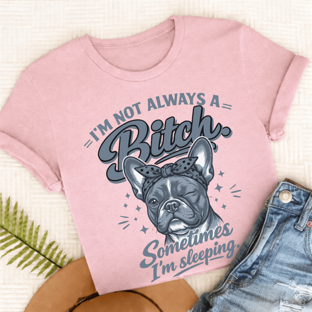 Frenchie Sometimes Sleeping Unisex TShirt Comfort Colors Blossom