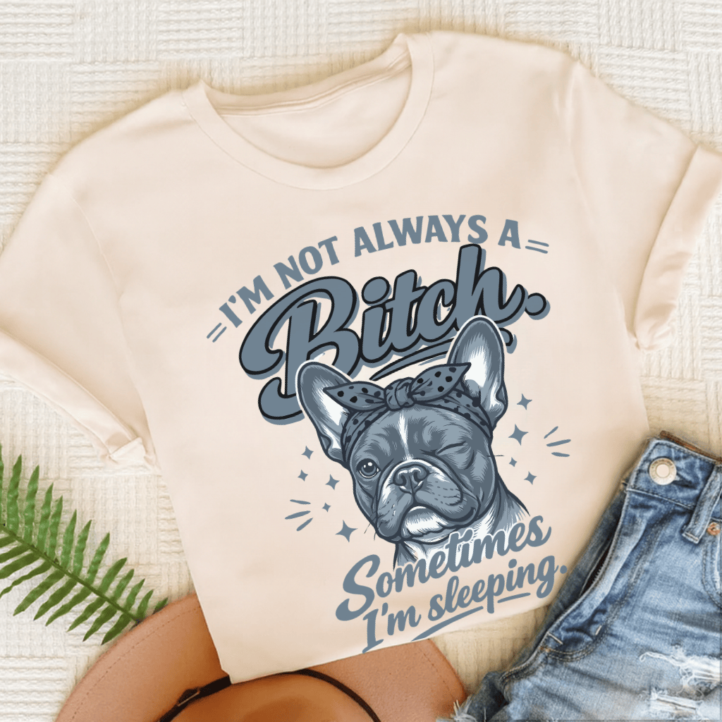 Frenchie Sometimes Sleeping Unisex TShirt Natural