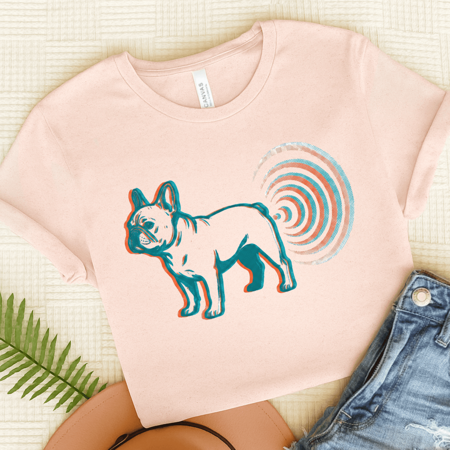Frenchie Sonar Gassy Funny Unisex TShirt Soft Pink