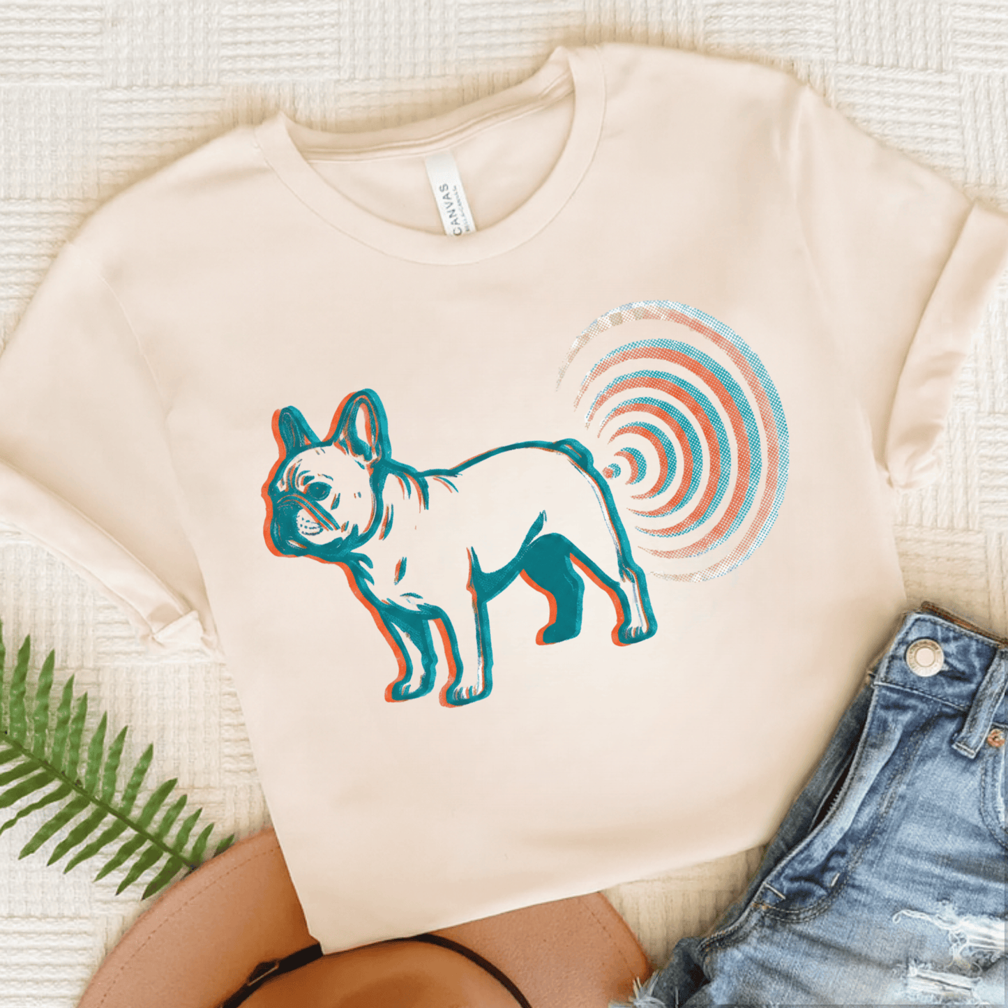 Frenchie Sonar Gassy Funny Unisex TShirt Natural