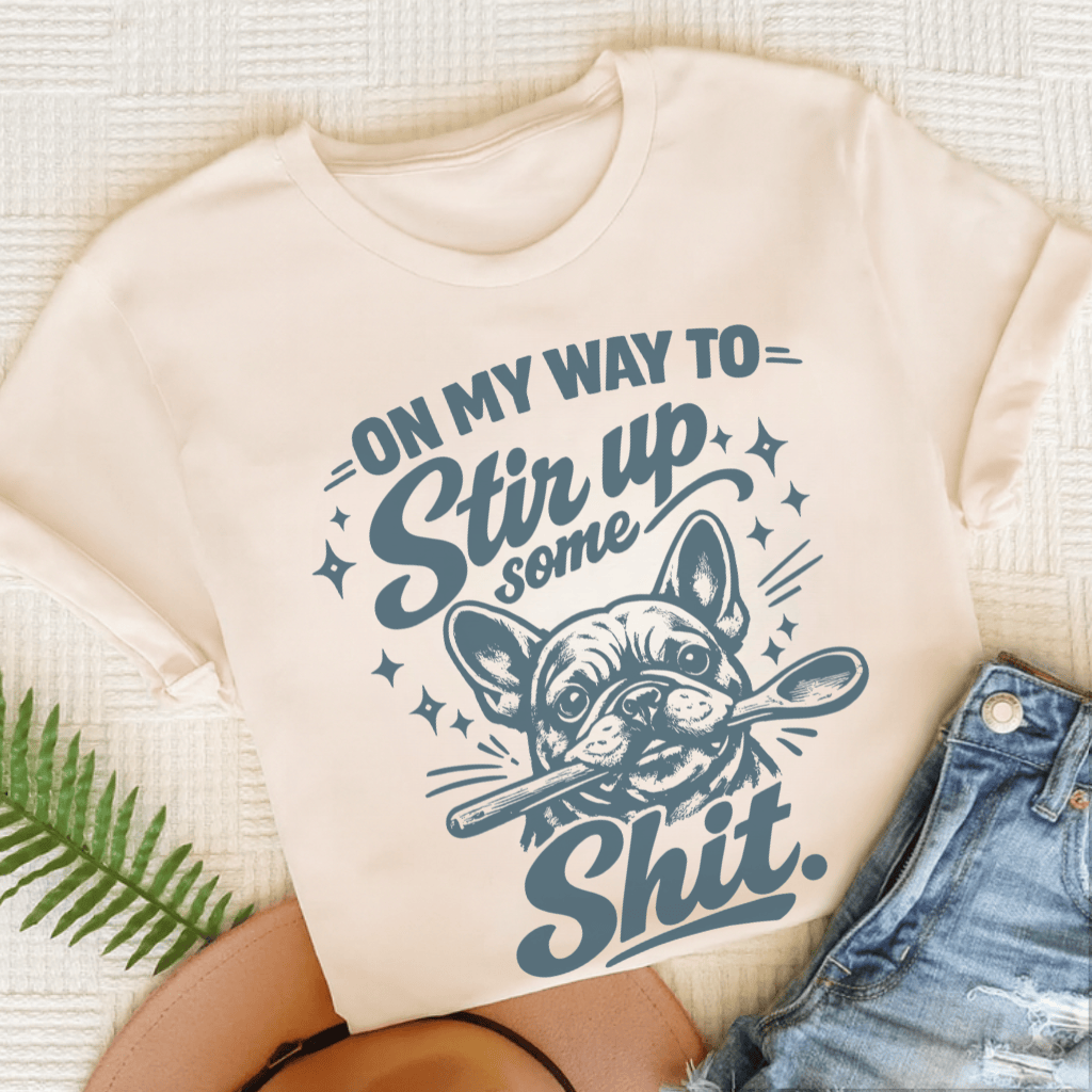 Frenchie Stir Up Unisex TShirt Natural
