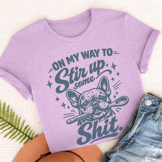 T-Shirt Comfort Colors Orchid / S Frenchie Stir Up Unisex TShirt