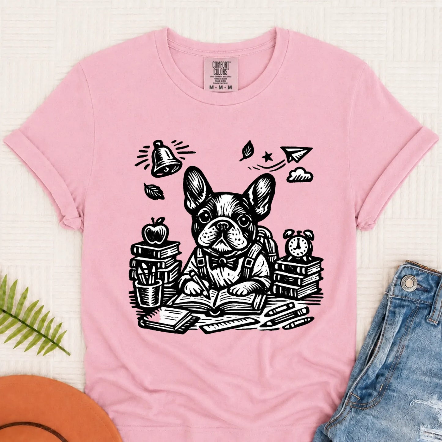 Frenchie Teacher School Day Unisex TShirt Blossom