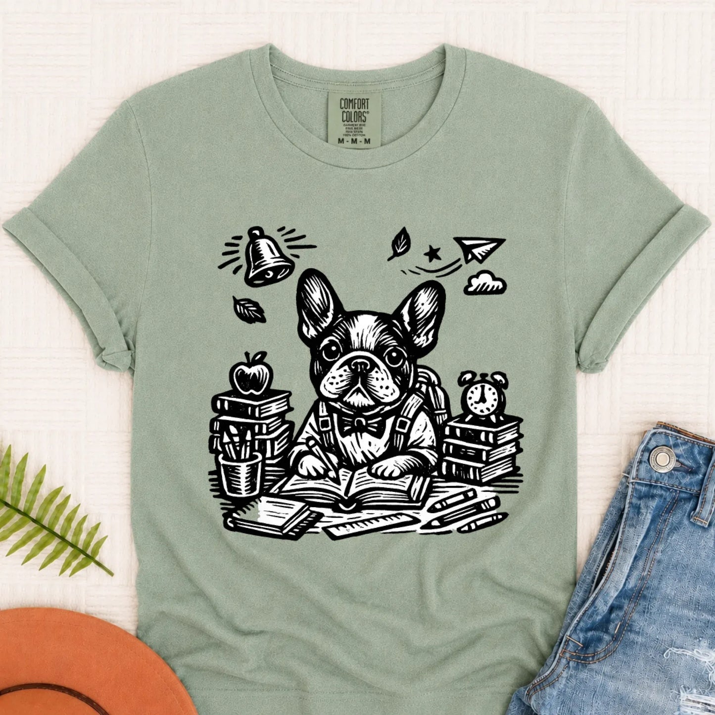 Frenchie Teacher School Day Unisex TShirt Bay