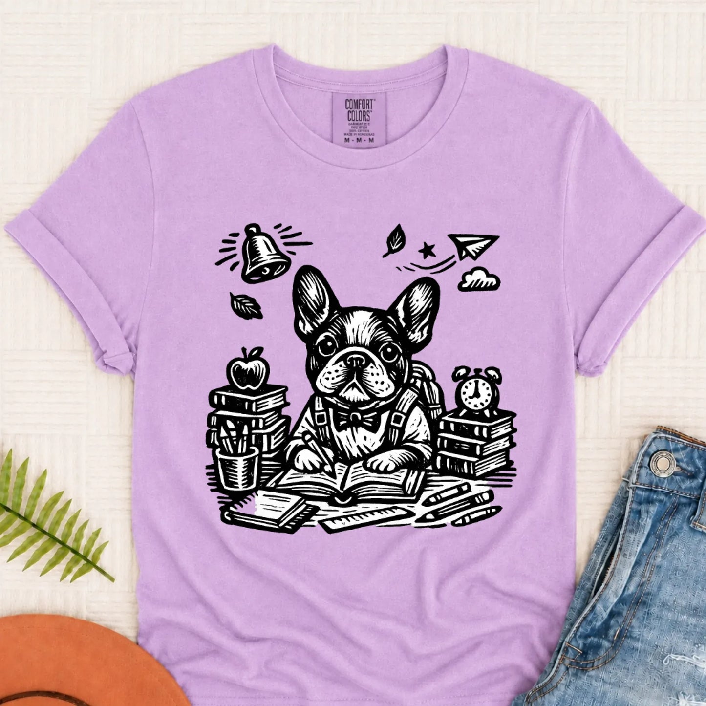 Frenchie Teacher School Day Unisex TShirt Orchid