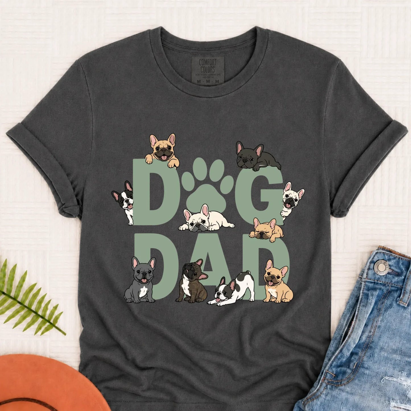 Frenchies Dog Dad Unisex TShirt Pepper