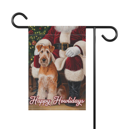 Printify Home Decor Funny Airedale Terrier Christmas Garden Flag, Holiday Santa Clause Yard Decor, Front Yard Outdoor Winter Decoration, Housewarming Gift