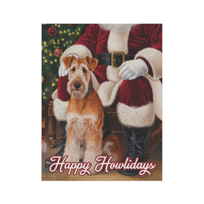 Printify Home Decor Funny Airedale Terrier Christmas Garden Flag, Holiday Santa Clause Yard Decor, Front Yard Outdoor Winter Decoration, Housewarming Gift