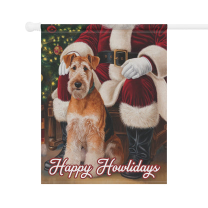 Printify Home Decor Funny Airedale Terrier Christmas Garden Flag, Holiday Santa Clause Yard Decor, Front Yard Outdoor Winter Decoration, Housewarming Gift