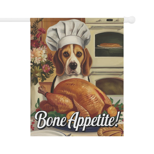 Printify Home Decor 24.5'' × 32'' Funny Beagle Dog Garden Flag, Thanksgiving Dog Yard Decor, Front Yard Dog Sign