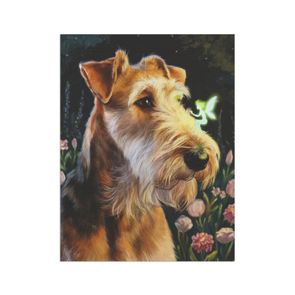 Printify Home Decor Garden Banner, Airedale Terrier Flag, Housewarming Yard Sign, Moving Gift, Dog Mom Dad, Gardener Gift, Fairy Floral Decor