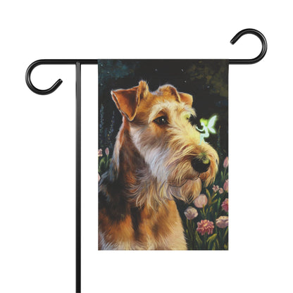 Printify Home Decor 12'' × 18'' Garden Banner, Airedale Terrier Flag, Housewarming Yard Sign, Moving Gift, Dog Mom Dad, Gardener Gift, Fairy Floral Decor