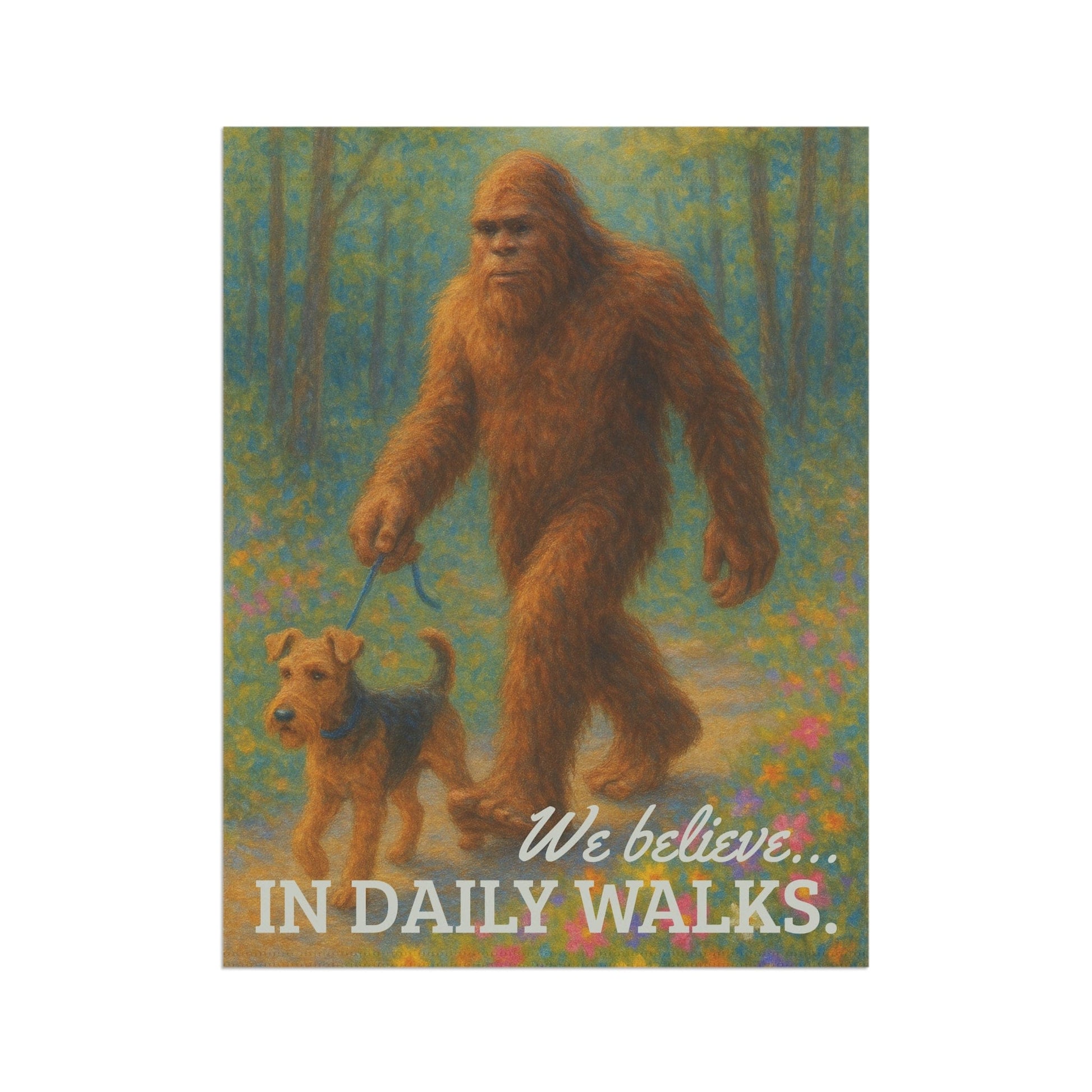 Printify Home Decor Garden Flag, Airedale Terrier Bigfoot Yeti Decor, Cryptozoology Yard Decorations